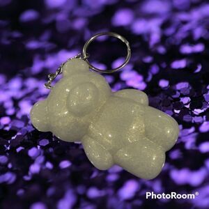 Iridescent Gold Gummy Bear Keychain (Z205)